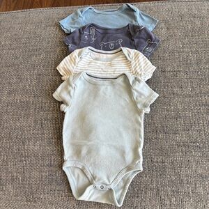 5/$25 ☁️ Cloud Island Set of 4 One-Pieces Blue & Striped – 6-9 Months